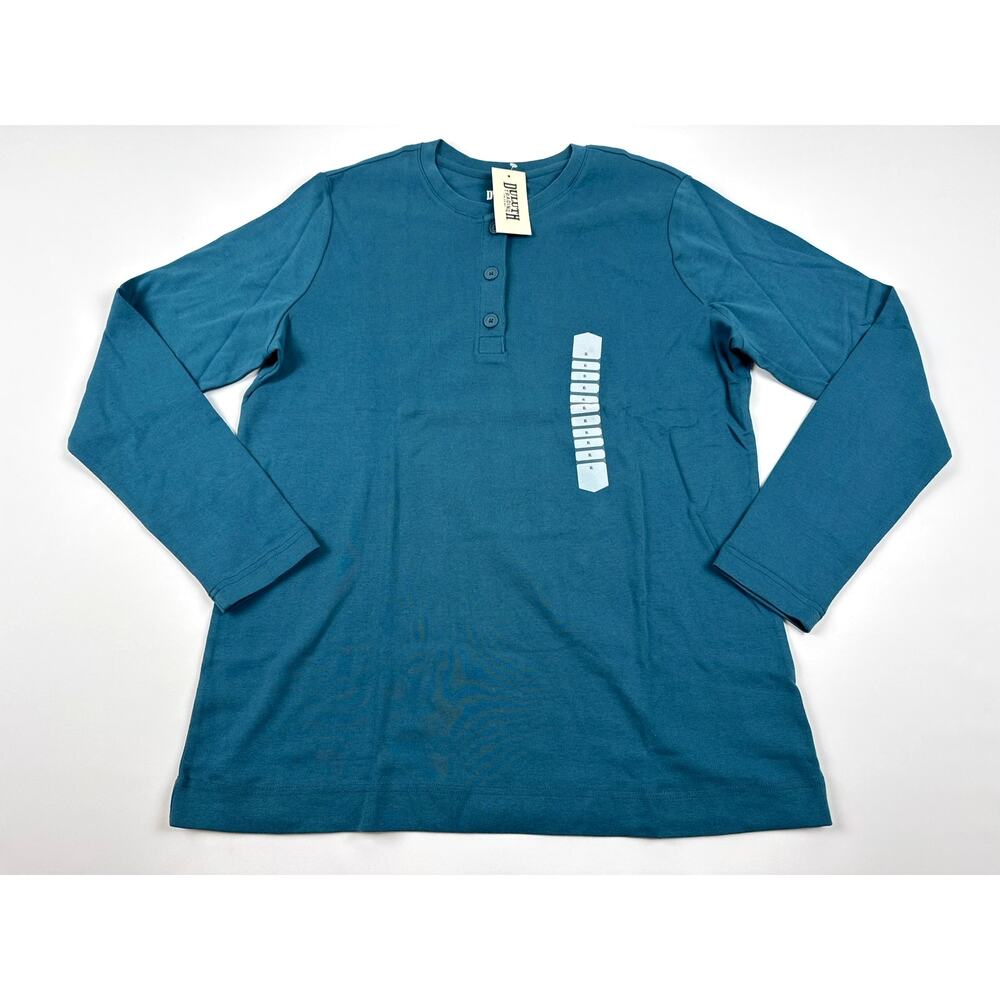 Duluth Trading‎ Longtail T Women's Henley XL Meteor Blue NWT